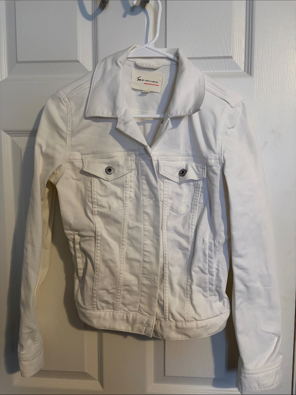 Vince Camuto White Denim Jacket - Classic Trucker Style